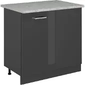 Vicco R-Line Hoekkast – 86 cm WB Marmer Antraciet Hoogglans