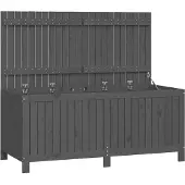 vidaXL Tuinbox 147x68x64 cm massief grenenhout grijs