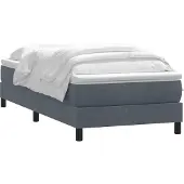 vidaXL Boxspring met matras fluweel donkergrijs 80x210 cm