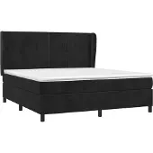 vidaXL Boxspring met matras fluweel zwart 160x200 cm