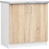 Akord Keukenkast modulaire LIMA S80 met Verkblad / Onderkast met 2 Deuren / Furniture Factory / Wit - Sonoma Eik / 80 x 82 x 44,5 cm