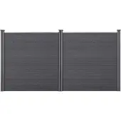 Neu.holz HKC Schuttingpaneel met 4 palen 183x357 cm grijs