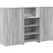 vidaXL Receptiebalie 155x50x103,5 cm bewerkt hout grijs sonoma eiken