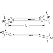 Ks Tools 517.9251 Open dubbele ringsleutel, haaks, 21 x 23 mm