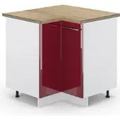 Vicco Fame-Line Hoekkast – 80.5 cm, WB Eik Bordeauxrode hoogglans