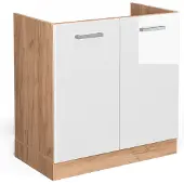 Vicco R-Line Wastafelkast – 80 cm zonder werkblad Wit Hoogglans