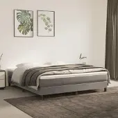 vidaXL Pocketveringmatras medium king 193x203x20 cm fluweel lichtgrijs