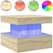 vidaXL Salontafel met LED-verlichting 50x50x40 cm sonoma eiken