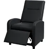Mendler TV fauteuil -H18, relax fauteuil, kunstleer opvouwbaar 99x70x75cm ~ zwart