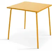 Oviala - Vierkante tuin tafel van geel metaal - Palavas