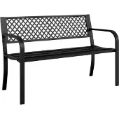 vidaXL Tuinbank, 119 cm, zwart, staal