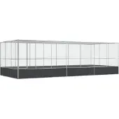 vidaXL Volière met verlengstuk 725x307x212 m staal zilverkleurig