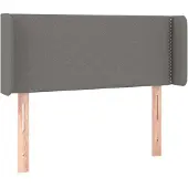 vidaXL Hoofdbord met randen 103x16x78/88 cm stof donkergrijs
