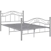 vidaXL Bed, grijs, metaal, 120x200 cm