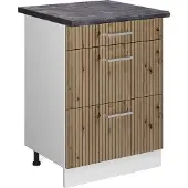 Vicco R-Line Keukenonderkast – 60 cm met laden, WB Antraciet Artisanaal eiken