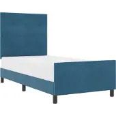vidaXL Boxspring bed met hoofdeinde Donkerblauw 90 x 190 cm Fluweel