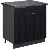 Vicco Keukenonderkast Fame-Line Zwart gestreept 80 cm , WB Antraciet, Model 50671