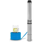 Eberth 4" Diepwaterpomp RVS 550W 43m Opvoerhoogte 20m Kabel met Vuilzeef