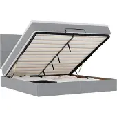 vidaXL Ottoman bed met matras 180x200cm stof lichtgrijs