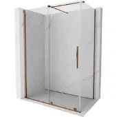 Mexen Velar schuifdouchecabine 140 x 70 , transparant, roze goud - 871-140-070-01-60