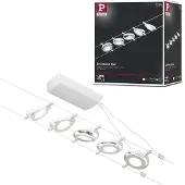 Paulmann Wire RoundMac LED kabelverlichting, 5-lamps, wit, wit / opaal, Hal, metaal, Modern, Kabelverlichting
