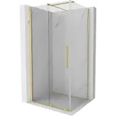 Mexen Velar schuifdouchecabine 120 x 90 , transparant, geborsteld goud - 871-120-090-01-55
