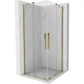 Mexen Velar Duo schuifbare douchecabine 80 x 80 , transparant, goud - 871-080-080-02-50