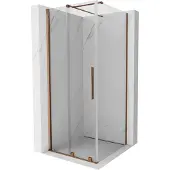 Mexen Velar schuifbare douchecabine 90 x 90 , transparant, roze goud - 871-090-090-01-60