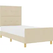 vidaXL Bedframe met hoofdeinde Crème 100 x 200 cm Stof