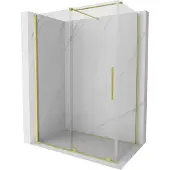 Mexen Velar schuifdouchecabine 130 x 75 , transparant, goud geborsteld - 871-130-075-01-55