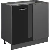 Vicco Hoekkast R-Line Zwart hoogglans 86 cm zonder werkblad, Model 41180