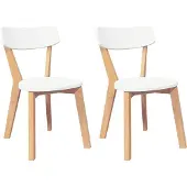 vidaXL Eetkamerstoelen 2 st massief hout rubber