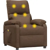 vidaXL Massagestoel stof bruin