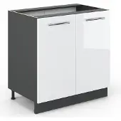 Vicco Fame-Line Wastafelkast – 80 cm met legplank, zonder werkblad Wit Hoogglans