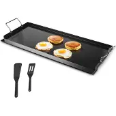 Vevor grillpan van koolstofstaal, universele rechthoekige grillpan (812 x 310 mm) voor het grillen van Teppanyaki-gerechten, draagbare kookplaat voor thuisgebruik met handvat