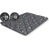 AIO Factory Hondenbedmat 80x60 cm waterdicht zilveren botten
