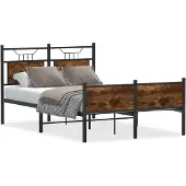 vidaXL Bedframe zonder matras hout gerookt eikenkleurig 120x190 cm