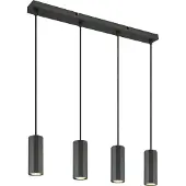 Globo Grijze Hanglamp James 4 Lichts