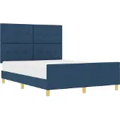 vidaXL Bedframe met hoofdeinde Blauw 140 x 190 cm Stof