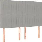 vidaXL Hoofdbord lichtgrijs 144x5x118/128 cm stof