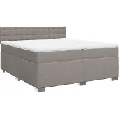 vidaXL Boxspring met matras stof taupe 200x200 cm