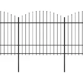 vidaXL Tuinhek met speerpunt staal 337x175 cm zwart