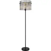 Globo Lighting Zwarte Vloerlamp Gorley Met Smoke Glas Ø 38cm