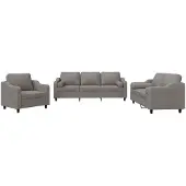 vidaXL 3-delige Loungeset met kussens stof taupe