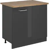 Vicco Hoekkast R-Line Antraciet Hoogglans 86 cm , WB Eik, Model 53752
