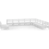 vidaXL 11-delige loungeset voor de tuin, massief grenenhout, wit
