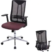 Mendler Kantoel HWC-J53, draaistoel, bureaustoel, ergonomisch, kunstleer, bordeauxrood