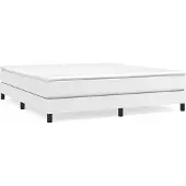 vidaXL Boxspring bed kunstleer wit 160x200 cm