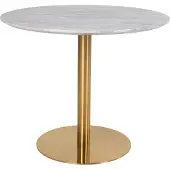 Ebuy24 Bojan eetkamertafel Ø90 cm marmer look, messing look poten.