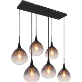 Globo Zwarte hanglamp Olsen 6-lichts